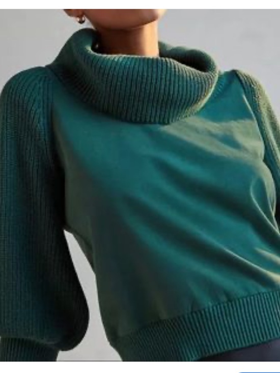 Anthropologie Sweaters - Dolan Anthropologie Teal Cowl Neck Balloon Sleeve Sweater